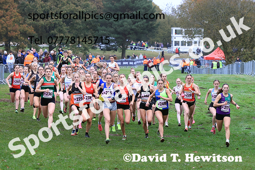 Junior Womens 2024 National Cross Country Relays, Berry Hill Park, Mansfield.   Photo: David T. Hewitson/Sports for All Pics